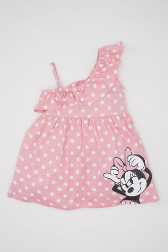 Regular Fit Mickey & Minnie Licensed Strappy Knitted Dress