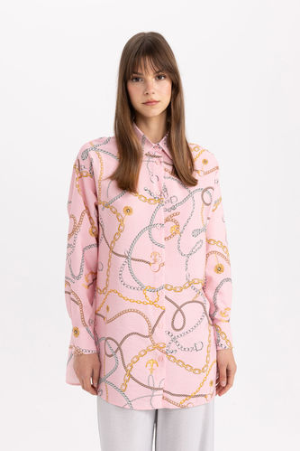Relax Fit Printed Long Sleeve Tunic