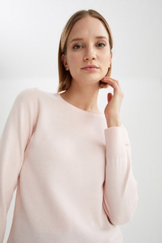 Basic Bisiklet Yaka Relax Fit Ekstra Yumuşak Kaşmir Dokulu Triko Kazak
