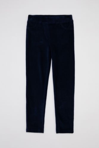 Kız Çocuk Slim Fit Bilek Boy Kadife Tayt