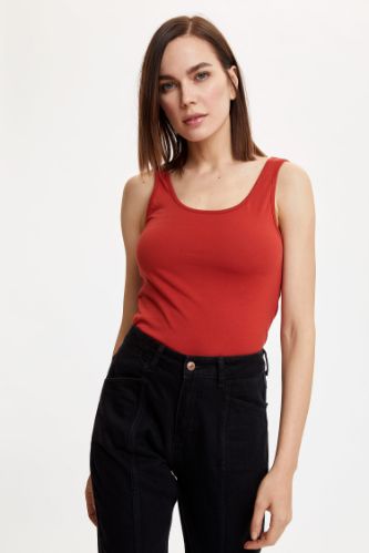 Slim Fit Bisiklet Yaka Kolsuz Atlet