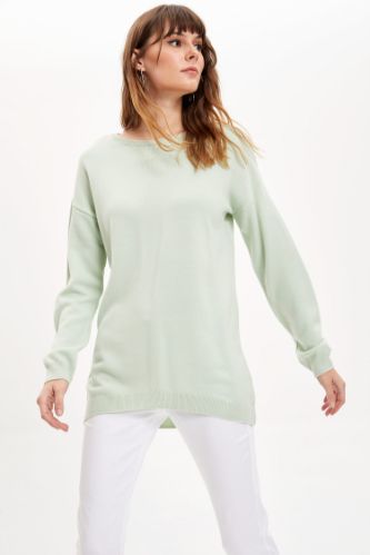 Asimetrik Kesim Basic Triko Tunik