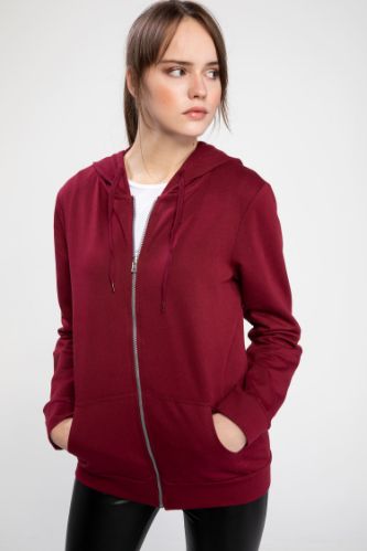 Kapüşonlu Fermuarlı Sweatshirt