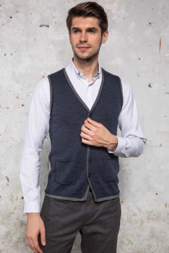 Cep Detaylı Slim Fit Yelek