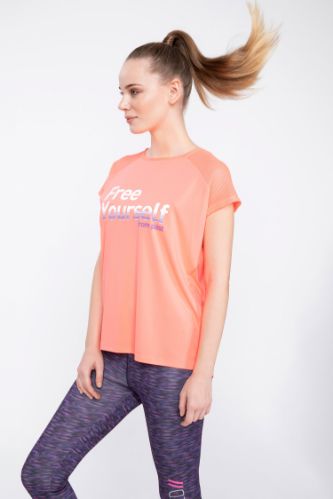 Slogan Baskılı Sporcu T-shirt