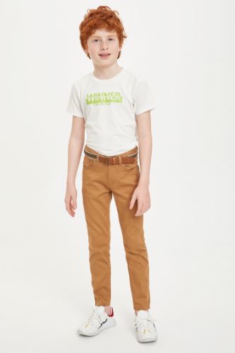 Erkek Çocuk Palaska Kemerli Slim Fit Chino Pantolon