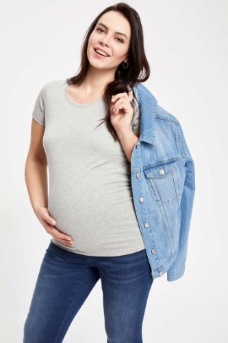 Örme Kısa Kollu Regular Fit Bisiklet Yaka Kısa Kollu