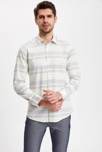 Çizgili Slim Fit Gömlek
