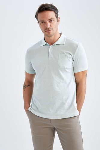 Slim Fit Polo Yaka Kısa Kollu Pamuklu Penye Tişört