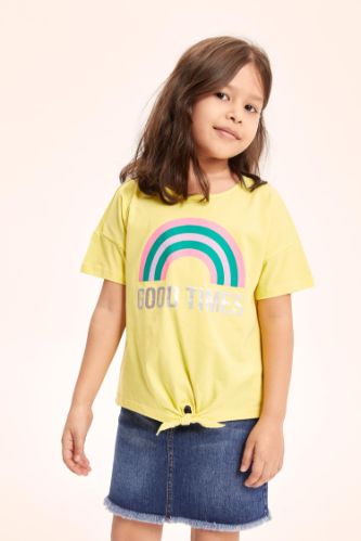 Kız Çocuk Regular Fit Tekli Kısa Kollu Body
