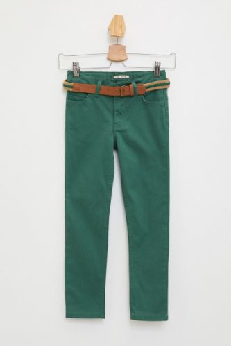 Erkek Çocuk Slim Fit Kemerli Dokuma Pantolon
