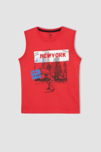 Erkek Çocuk Regular Fit Baskılı Pamuklu Atlet