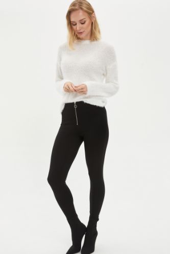 Fermuarlı Slim Fit Chino Pantolon