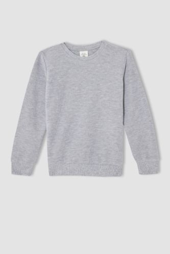 Erkek Çocuk Regular Fit Bisiklet Yaka Selanik Kumaş Sweatshirt