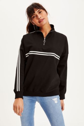 Regular Fit Balıkçı Yaka Uzun Kollu Sweatshirt