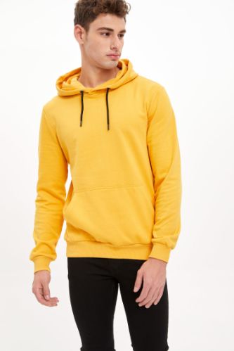 Slim Fit Kanguru Cepli Uzun Kollu Sweatshirt