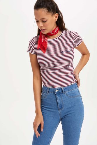Çizgili Slim Fit Tişört