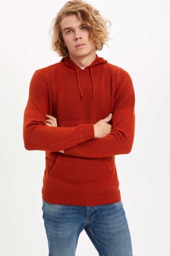 Kapüşonlu Slim Fit Kazak