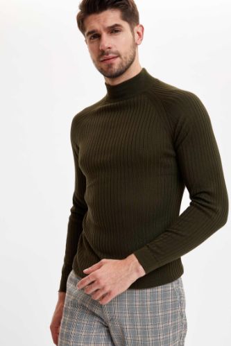 Balıkçı Yaka Slim Fit Triko Basic Kazak