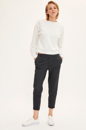 Çizgili Jogger Fit Dokuma Pantolon