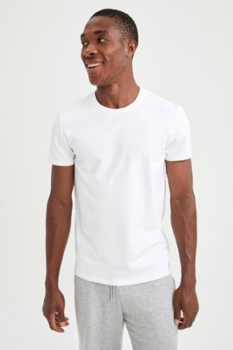 Slim Fit Bisiklet Yaka Basic Kısa Kollu Fanila