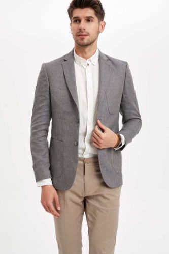 Keten Karışım Blazer Ceket
