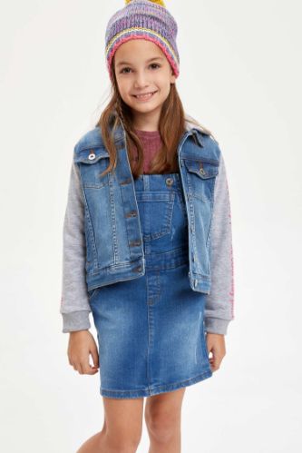 Kız Çocuk Slim Fit Jean Ceket