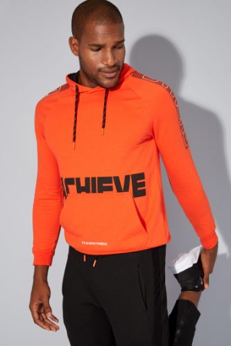 Baskılı Kapüşonlu Sporcu Sweatshirt
