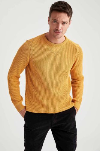 Slim Fit Bisiklet Yaka Triko Kazak
