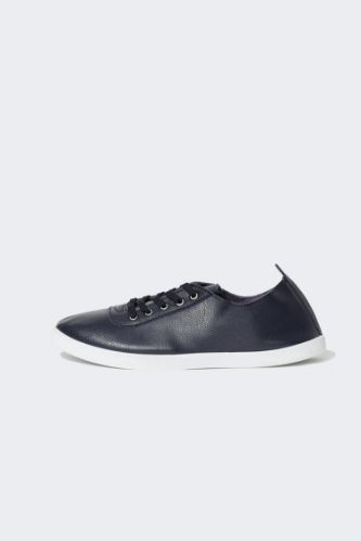 Suni Deri Bağcıklı Sneaker Ayakkabı