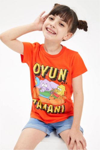 Kız Çocuk Kral Şakir Lisanslı Kısa Kollu Tişört