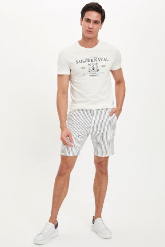 Çizgili Regular Fit Şort
