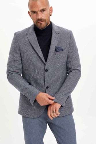 MODERN FIT Yarım Astar Blazer