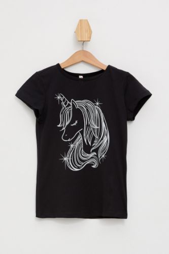 Kız Çocuk Unicorn Baskılı Tişört