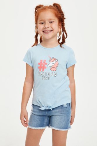 Kız Çocuk Unicorn Baskılı Tişört