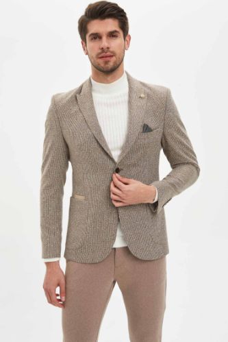 MODERN FIT Baskılı Yarım Astar Blazer