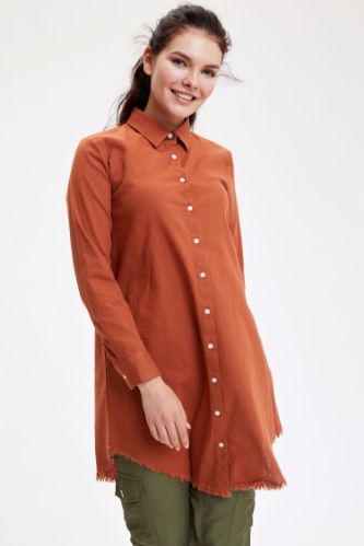 Basic Dokuma Poplin Gömlek Tunik