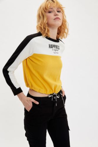 Minimal Regular Fit Gömlek Yaka Uzun Kollu Sweatshirt