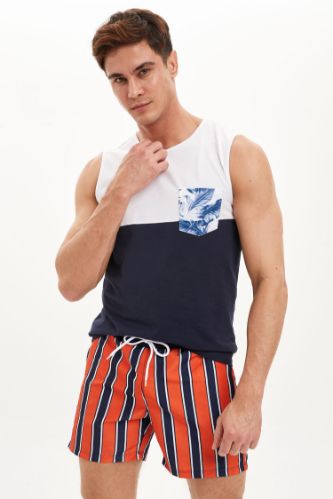 Çizgili Slim Fit Mayo