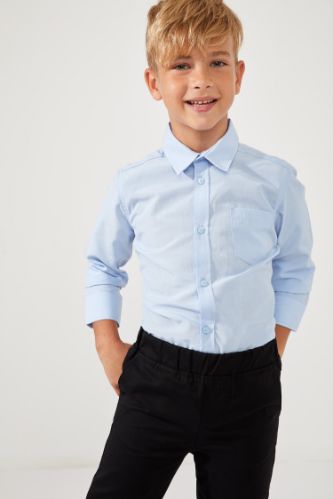 Erkek Çocuk Regular Fit Polo Yaka Uzun Kollu Uzun Kollu Gömlek