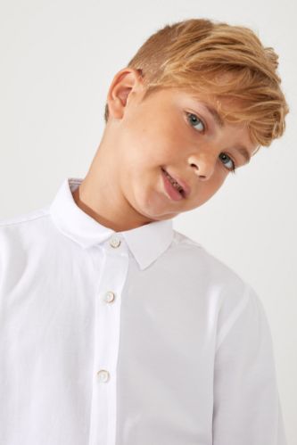 Erkek Çocuk Regular Fit Polo Yaka Uzun Kollu Oxford Uzun Kollu Gömlek