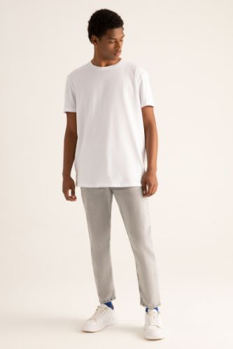 Long Fit Uzun Bisiklet Yaka Basic Tişört