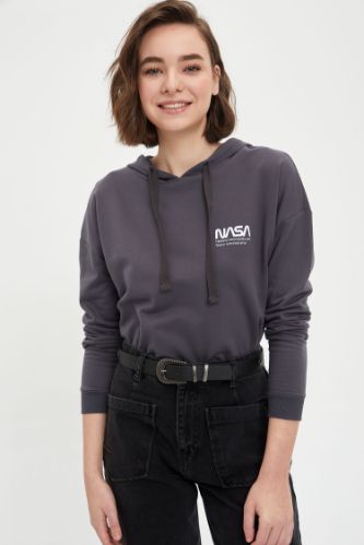 NASA Lisanslı Regular Fit Uzun Kollu Sweatshirt