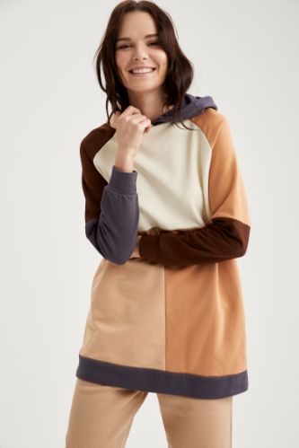 Renk Bloklu Sweat Tunik