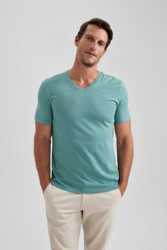 Slim Fit V-Neck Basic T-Shirt