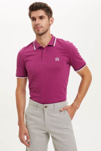 Slim Fit Polo Yaka Basic Kısa Kollu Tişört