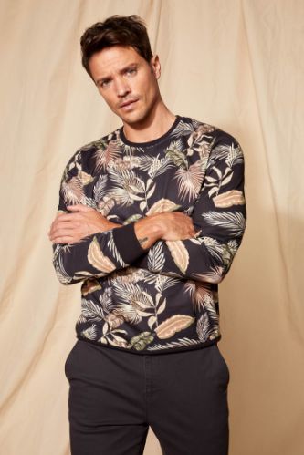 Çiçek Baskılı Regular Fit Sweatshirt