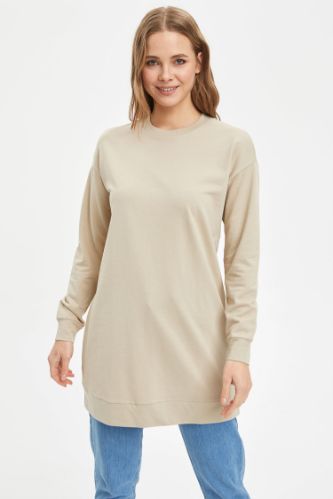 Relax Fit Basic Pamuklu Sweat Tunik