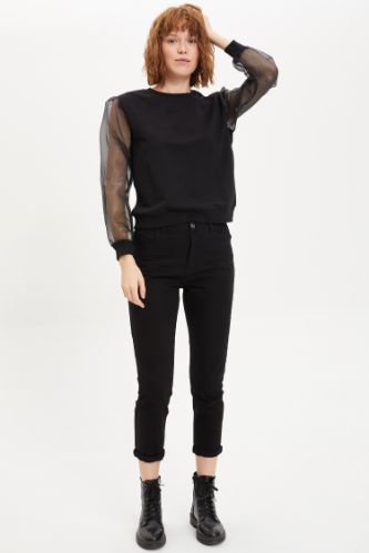 Mom Fit Dokuma Pantolon
