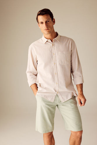 Regular Fit Polo Neck Long Sleeve Shirt